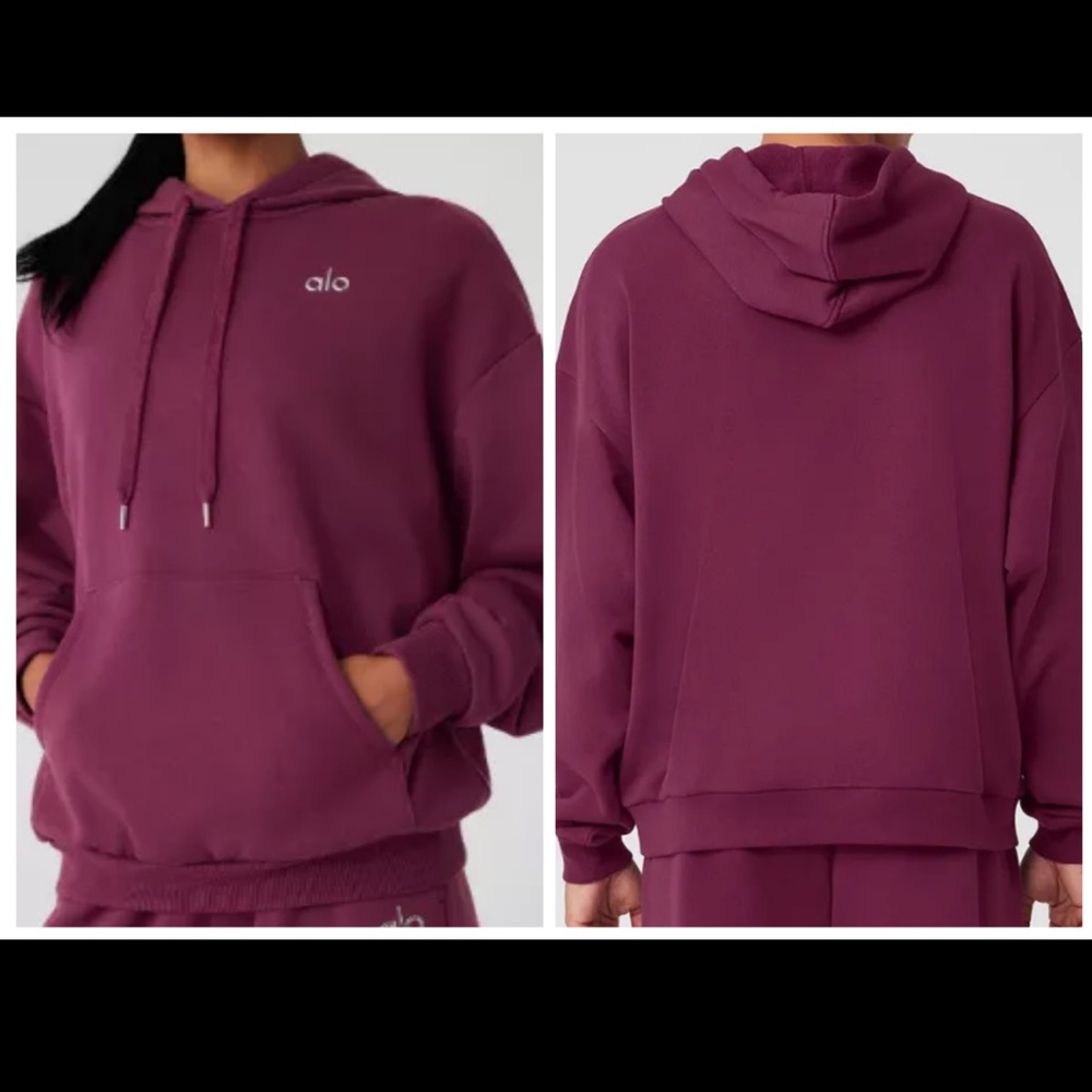 Alo Yoga - Accolade Hoodie in Wild Berry, size; S in EUC.